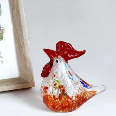 Colorful Art Deco Chicken Ornament Cartoon Design Glass Crafts Knick-Knack for Birthday Gift Decoration - Image 3