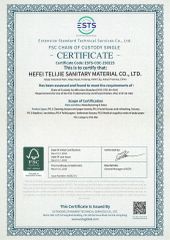 FSC certificate from HEFEI TELIJIE SANITARY MATERIAL CO., LTD.