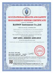 ISO45001 certificate from RAYSOV Instrument Co., Ltd.
