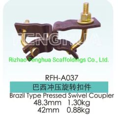 Scaffolding Brazil Coupler Trademark RFH Model NO. A037 Origin Shandong, China Transport Package Steel Pallet Specification 48.3x48.3; - Image 1