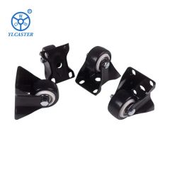 Amazon 1.5 Inch Black Polyurethane Fixed Castor Wheels Trolley Furniture Caster - Image 2