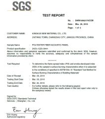 ASTM E84 Class A fire rated certificate from Shanghai Kingkus New Material Co., Ltd.