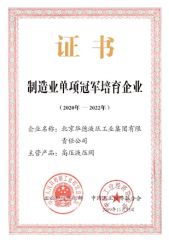 Champion of single item manufacturing certificate from Jiangsu Huafilter Hydraulic Industry Co., Ltd.
