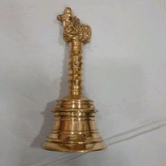 Golden 5 Inch Brass Temple Bell, 250 gm Color Golden No.of Pieces 1 Material Brass Height 5 Inches Weight/Packaging Size 250 - Image 4