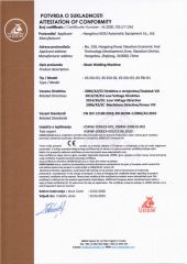 CE certificate from HANGZHOU KESU AUTOMATIC EQUIPMENT CO., LTD.