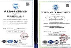 CERTIFICATE OF REGISTRATION certificate from Sichuan Haoyuan Deju Technology Co., Ltd.