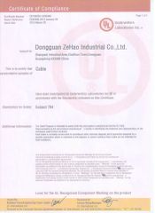 UL certificate from Dongguan Phynam Comtech Co., Ltd.
