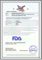 FDA certificate from Guangzhou Neissry cosmetic Co., Ltd.