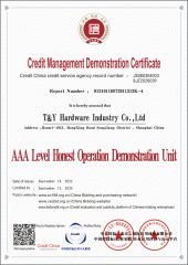 Credit management demonstration certificate certificate from T&Y Hardware Industry Co., Ltd.