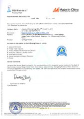 TUV Certificate certificate from Jiangmen Max Springs Metal Products Co., Ltd