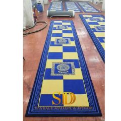 Customized Hand Tufted Hallway Carpet Blue V Ersace Wool Rugs - Image 1
