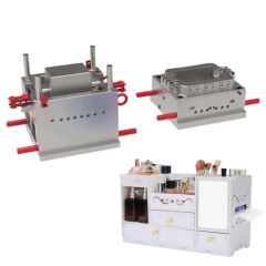Large Vanity Makeup Organizer with Mirror Mold - 3-Drawer & Brush Holder Cosmetic Storage Desk Organizer Injection Mould for Dorm & Bathroom (White) - NINGBO UME MOULD CO., LTD