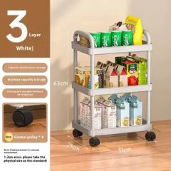 Multi-Layer Household Storage Rack Wheeled Trolley Bathroom Storage Rack Living Room Floor Rolling Snack Storage Rack - Image 5