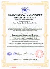 ISO certificate from Anhui Wannan Electric Machine Co., Ltd.