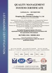 ISO 9001 certificate from Zhengzhou Olive Electronic Technology Co., Ltd.