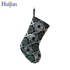 Custom Crafted 19 Inch Christmas Stocking with Sequins Embroidered Holiday Party Decor Supplies - Image 2