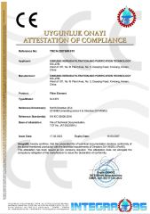CE certificate certificate of Xinxiang Jun Filters and Chemical Co.,Ltd – certificate photo, supplier certificates section