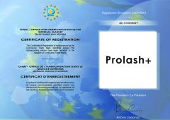 Prolash？trademark certificate certificate from Guangzhou Boss Biological Technique Ltd.