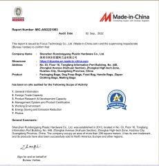 BV certificate from Shenzhen Rundongyang Plastic Hardware Co., Ltd.