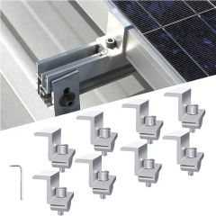Roofing Sheet Solar Mounting Modules Rails Clamps Hooks Kit OEM Allowed Origin China HS Code 730890 Surface Anodized Trademark - Image 1