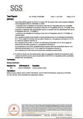 REACH REPORT certificate from JOSO CORPORATION