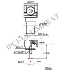 Premium Brass Body Paddle Flow Switches for Liquid Control Model NO. R1V Flow Rate 740 Voltage 250VAC Trademark JPCI Media Type - Image 5