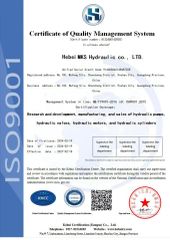 Quality Management System certificate from MKS Hydraulic Hebei Co., Ltd.