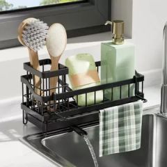 Sponge Rack, Kitchen Sink Storage Rack, Hanging or Floor-Standing Kitchen Storage Rack, Metal Vertical Storage Rack - Image 4