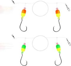 Lotus Pompano Rigs for Surf Fishing Unique T-Knot Strong Pre-Rigged Pompano Rigs Surf Fishing Rigs Saltwater with Pompano Floats with Circle Hooks - Image 3