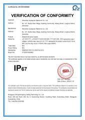 IP67 Certificates certificate from Shenzhen Jiajiayuan Electronic Co., Ltd.
