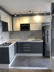 L Shaped Modular Kitchen Design Types L-shaped Hardware Brand Customized Cabinet Material BWP Plywood Countertop Material - Image 2