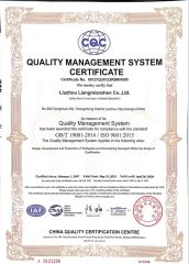 ISO 9001:2015 certificate from LMZ INTERNATIONAL LTD.
