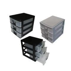 Plastic Three-Layer Storage Box Desktop Divider Boxes Three Drawers Plastic Storage - Image 2