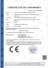 EMC CS-8 1200 certificate from LILING YOVON FIREWORKS & FIRECRACKERS MACHINE FACTORY