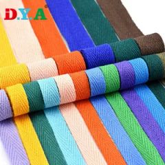 10mm 15 mm Herringbone Cotton Tape Stock Color Cotton Webbning for Garment Bag - Suzhou D. Y. Apparels Accessory Co., Ltd.