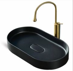 Metallic Basin Series, Wash Basins Shape Oval Color Black Product Material Metallic Surface Finish Metal Finish Type Of Sanitary Ware Wash - Image 1