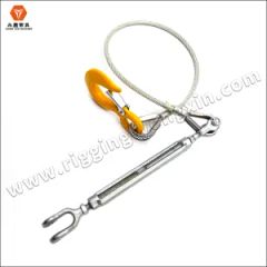 Heavy Duty 7 7 Stainless Steel Wire Rope Assembly Safety Cable with Snap Hook Wire Rope Sling with Hook End - QINGDAO YONGXIN RIGGING CO., LTD.