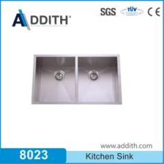 Stainless Steel 304 Double Basin Handmade Sink for Kitchen Color Ss Origin China Shape Square Model NO. 8023 Trademark Addith - Shanghai Addith Hardware Co., Ltd.