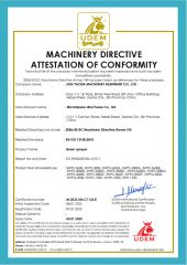 CE certificate of JILIN YAODA MACHINERY EQUIPMENT CO., LTD. – certificate photo, supplier certificates section