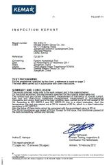 KEMA-2 certificate from Shenda International Engineering Co., Ltd.