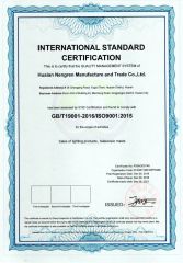 ISO 9001 certificate from Huaian Nengren Manufacture and Trade Co., Ltd.