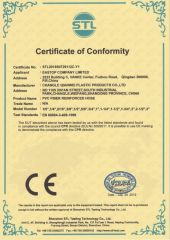 CE - PVC Fiber Reinforced Hose certificate from QINGDAO EASTOP COMPANY LIMITED