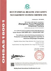 Occupational Health and Safety Management System Certification certificate from HENAN YULIN CHEMICAL CO., LTD.