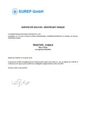 EPR_France_Textiles Certificate certificate from Zhuji New East Import and Export Co., Ltd.