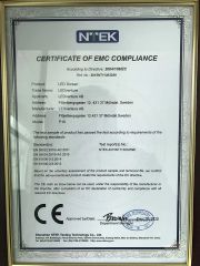 EMC certificate from Shenzhen LEDventure Co., Ltd.