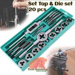 20PCS Standard Combination Tap and Die Tools Set Metric Sizes Handles Accessories Essential Threading Tool Kit Bearing Steel - Image 1