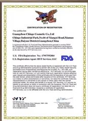 Certificates certificate from Guangzhou Chingo Cosmetic Co., Ltd.