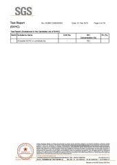 PIGMENT BLUE 153-SVHC-04 certificate of ORIEN CHEMICAL CO., LTD. – certificate photo, supplier certificates section