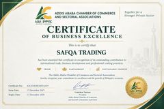 International Relations Recognition certificate of Safqa Trading – certificate photo, supplier certificates section