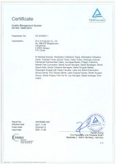ISO2 certificate from M & G Products Co., Ltd.